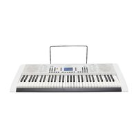 Crown 61 Key Multi-Function Electronic Portable Keyboard with USB (White)