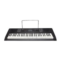 Crown 61 Key Multi-Function Electronic Portable Keyboard with MIDI (Black)
