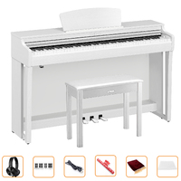 Yamaha Clavinova Clp725 Digital Piano (White) W/ Bench And Bonus Accessories