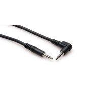 Stereo Interconnect, 3.5 mm TRS to Right-angle 3.5 mm TRS, 3 ft