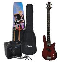 Casino Electric Bass Guitar and Amplifier Pack (Transparent Wine Redburst)