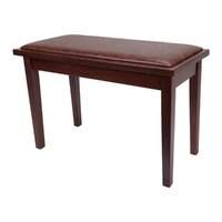 Crown Deluxe Timber Trim Duet Piano Stool with Storage Compartment (Walnut)