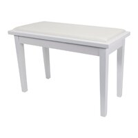 Crown Deluxe Timber Trim Duet Piano Stool with Storage Compartment (White)