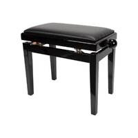 Crown CPS-5A-BLK Timber Trim Height Adjustable Piano Stool - Black