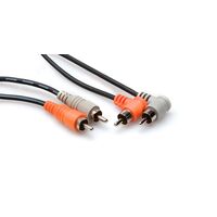 Stereo Interconnect, Dual RCA to Dual Right-angle RCA, 1 m