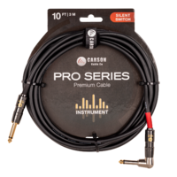 Carson Silent Switch Pro 10ft Right Angle Guitar/Instrument Cable CSW10SL