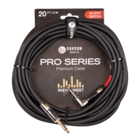 Carson Silent Switch Pro 20ft Right Angle Guitar/Instrument Cable CSW20SL