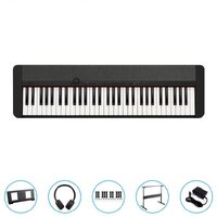 Casio CTS1 Casiotone 61-Key Touch Sensitive Keyboard (Black) Bundle w/ H-Stand and Headphones