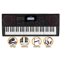 Casio CT-X3000 61-Key Touch Response Keyboard Bundle w/ H-Stand and Headphones