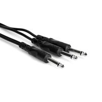 Y Cable, 1/4 in TS to Dual 1/4 in TS, 5 ft