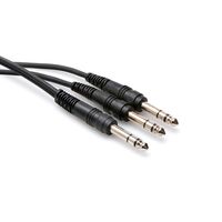 Y Cable, 1/4 in TRS to Dual 1/4 in TRS, 3 ft