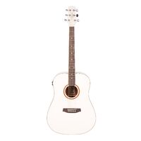 Ashton D26EQ WH White Dreadnought Acoustic Guitar with EQ