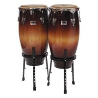 Drumfire Wood Congas 11" & 12" with Basket Style Stands
