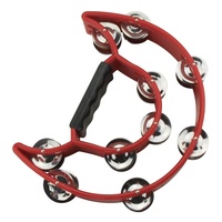 Drumfire Double Half Moon Tambourine (Red)