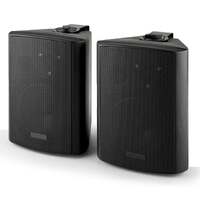 E-Lektron 6.5inch Black Passive Speakers Pair 260w Wall Mount Bracket 2 Way Bookshelf Stereo DJ PA