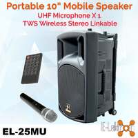 E-Lektron EL25-MU UHF 500W 10" Portable PA Sound System w/ Bluetooth & Wireless Microphone - for Karaoke, Classroom, Meetings, Sports, Speech & Singin