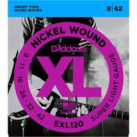 D'Addario Exl120Bt Nickel Wound Electric Guitar Strings, Balanced Tension Super Light, 09-40