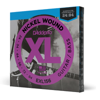D'Addario EXL156 Nickel Wound Electric Guitar/Nickel Wound Bass Strings, Fender Nickel Wound Bass VI, 24-84