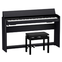 Roland F701CB Digital Piano- Black (Height-Adjustable Bench Included)