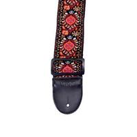 Fretz Woven Jacquard Fabric Guitar Strap (Red, Black, White)