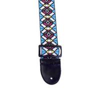 Fretz Woven Jacquard Fabric Guitar Strap (Blue, White, Green)