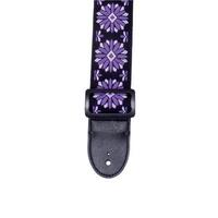 Fretz Woven Jacquard Fabric Guitar Strap (Black, Purple, White)