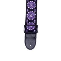Fretz Woven Jacquard Fabric Guitar Strap (Black, Purple, White)