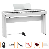 Roland Fp-90X Digital Portable Piano (White) Bundle W/ Wooden Stand, Bench + Accessories
