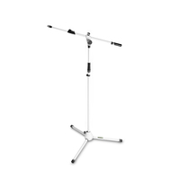 Gravity GMS4322W White Microphone Stand W/ Folding Tripod Base & 2 Point Adj Tele Boom