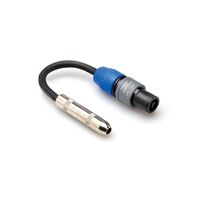 Speaker Adaptor, Hosa 1/4 in TS to Neutrik speakON, 6 in, 12 AWG