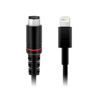 IK Multimedia IP-CABLE-8PCHR Lightning to Mini-DIN cable with iPhone/iPad charging for iRig Keys I/O, iRig  Pro I/O, iRig Stomp I