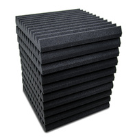 ISOPEAK Black ACOUSTIC PANEL 400 X 400 mm Acousitc Foam Panel (Wave) 10 pcs
