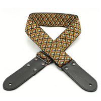 Jacquard Weaving Guitar Strap - Geo Orange