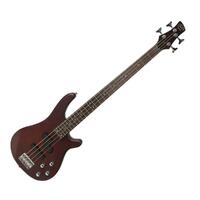 J&D Contemporary Active Electric Bass Guitar (Satin Brown Stain) W/ Bonus 15Watt Amp, Strap, Cable, Tuner And Gigbag