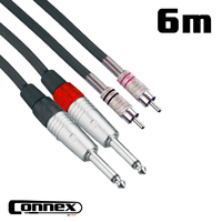 JMRC-6TConnex Pro RCA to Jack Cable Male to Male Twin 6m