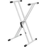 extreme heavy duty double brace white keyboard stand 