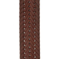 Braided Leather Guitar Strap, brown - by D'Addario