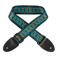 XTR LS413 Celtic Series Guitar Strap (Gold and Teal)