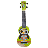 Mahalo Owl Art Series Green Matt Soprano