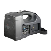 MIPRO Portable PA, 56 Watts with a 5" woofer and 1" tweeter. Integrated Wireless Mic Receiver with A