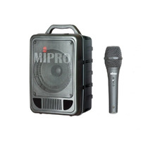 MIPRO Portable PA, 70 Watts. 8" full range speaker. Supplied with Cord Microphone. Integrated dual g