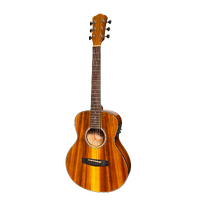 Martinez '51 Series' Left Handed Acoustic-Electric Short Scale Guitar Koa (Gloss)