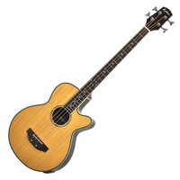 Martinez Acoustic-Electric Cutaway Bass Guitar with Tuner (Natural Gloss)
