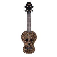 Mahalo MC1SKBK Creative Series Skull Soprano Ukulele in Black with Carry Bag