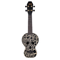 MAHALO MC1SKGGN Soprano Ukulele - Skull Crackle Finish Glow in the Dark Green