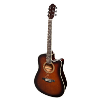Martinez '41 Series' Dreadnought Acoustic Guitar. Cut-away Gloss Finish (Gloss Brown Burst)