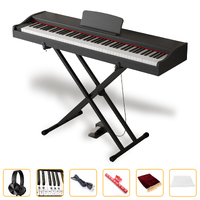Maestro MDP300B Beginner Portable Digital Piano w/ Stand (Black) - 88 Hammer Action Keys, Bluetooth & Onboard Speakers