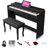 Maestro MDP400B Compact Beginner Digital Piano (Black) 88 Weighted GRADED Hammer Action Keys & Flip-Down Lid (bench sold separately)