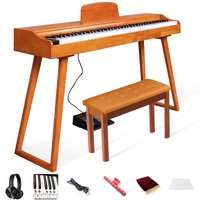 Maestro MDP450 88-Key Weighted Hammer Action Digital Piano - Retro Contemporary Polished Wood ​​​​​​​w/ USB MP3 Player (Bench Included)
