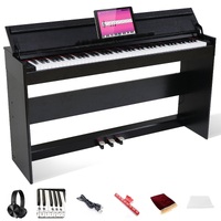Maestro MDP550 88-Key Digital Piano Weighted Hammer Action Keys (Matt Black) - Compact Folding Lid with Bluetooth (Bench Not Included)